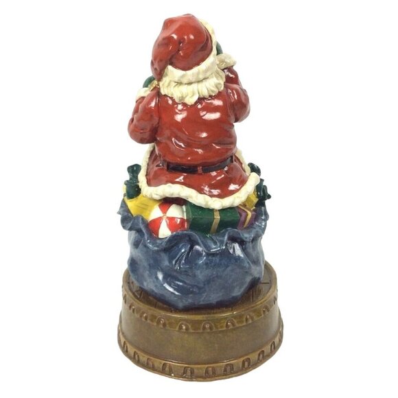 Here Comes Santa Claus Musical Figurine 1940 Design Milk Cookies Toy Bag - Picture 3 of 5